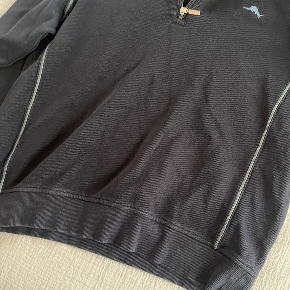 Tommy Bahama Mens Relax Fleece Half Zip Pullover navy Sweater Size L - Picture 5 of 8